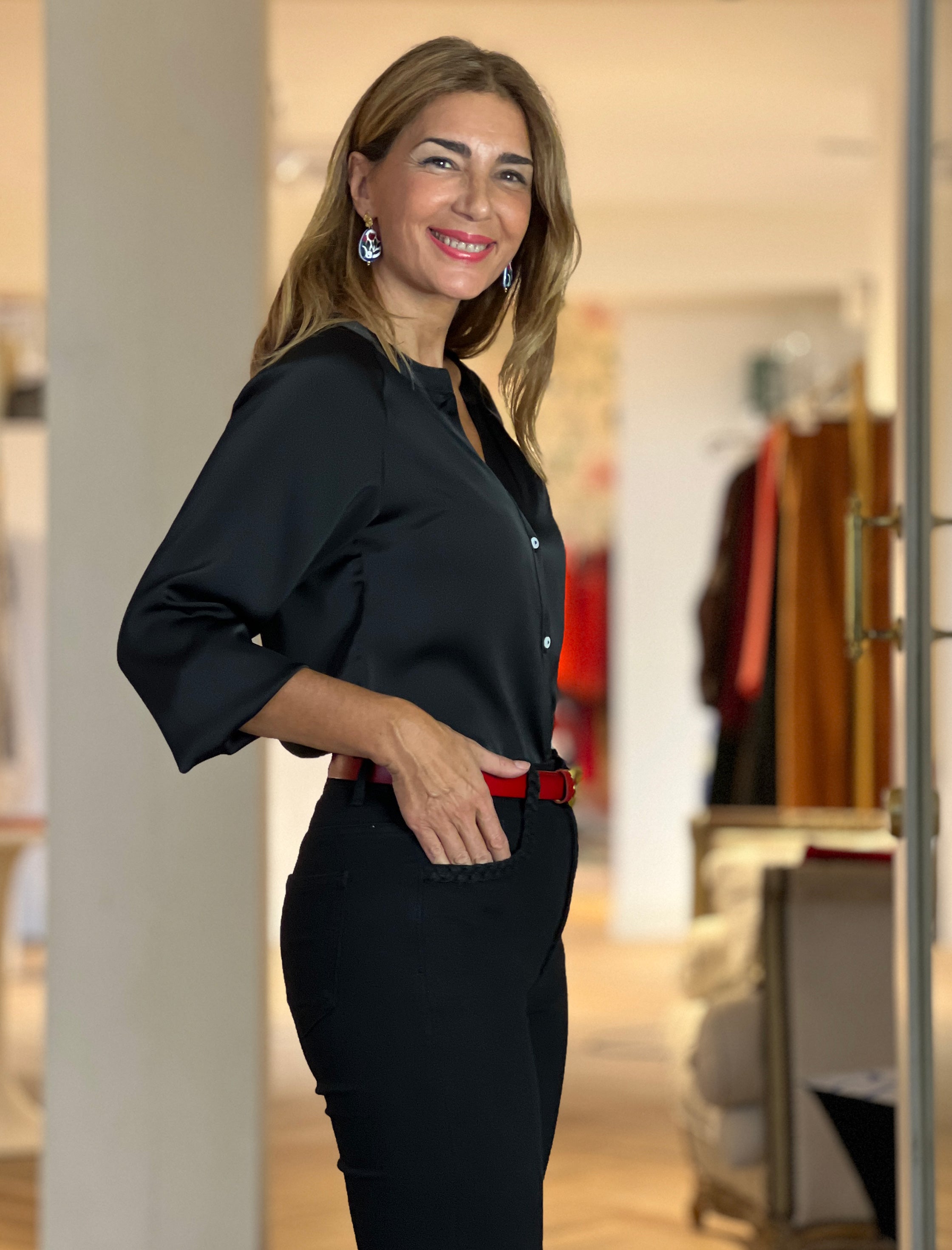 Camisa fluida Nuria negra