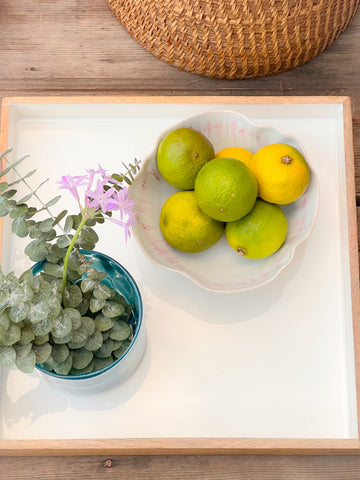 WHITE SQUARE ENAMEL TRAY