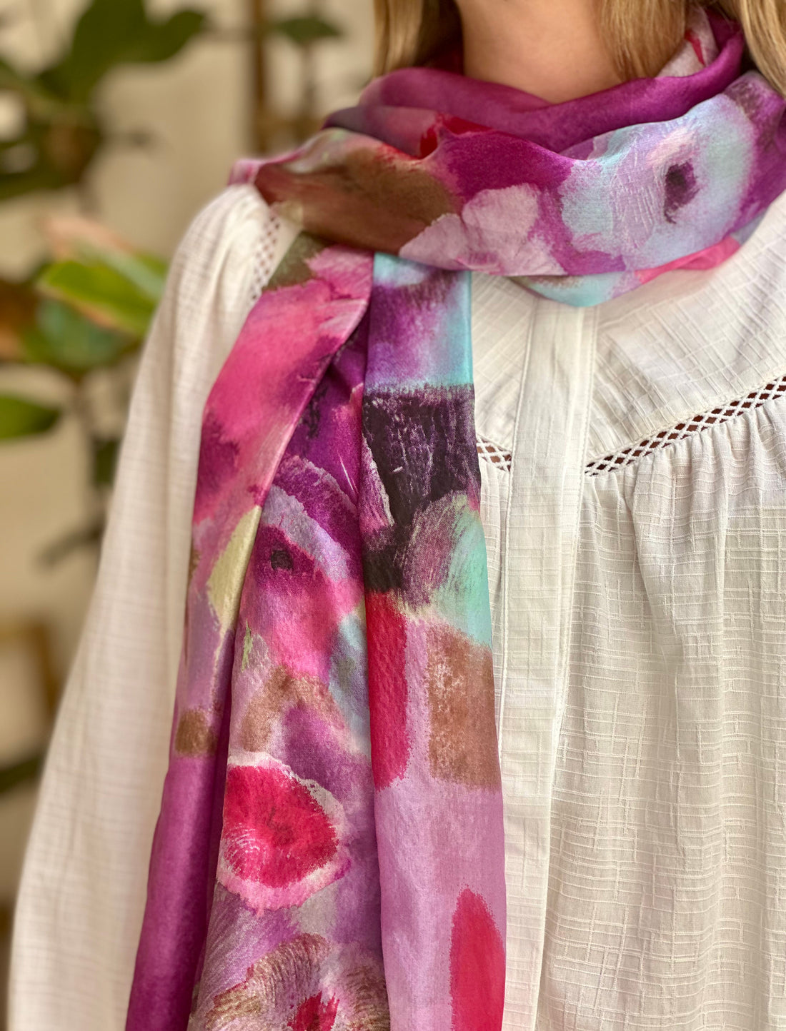 Pañuelo de seda amo el rosa