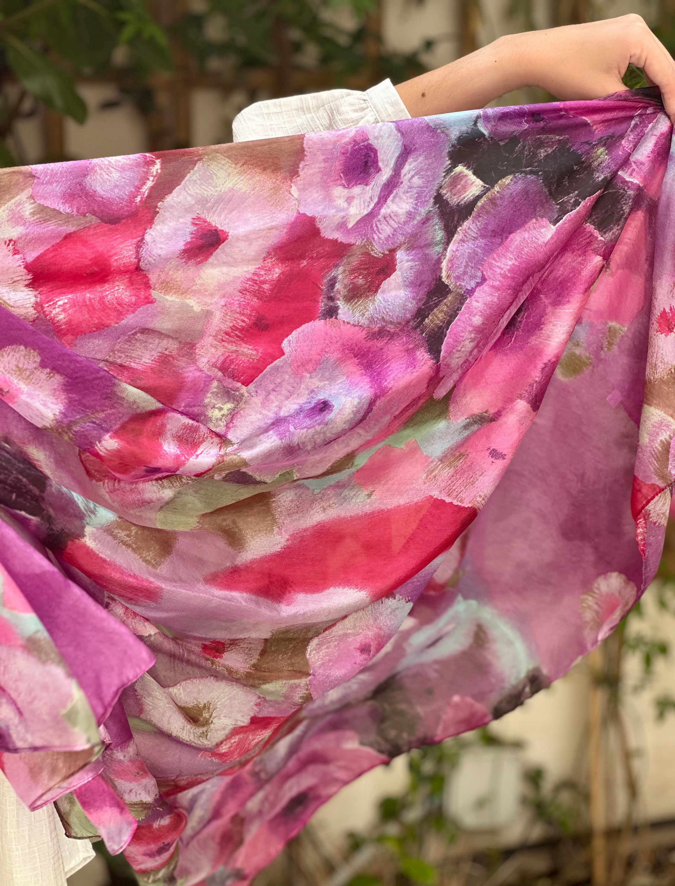 Pañuelo de seda amo el rosa
