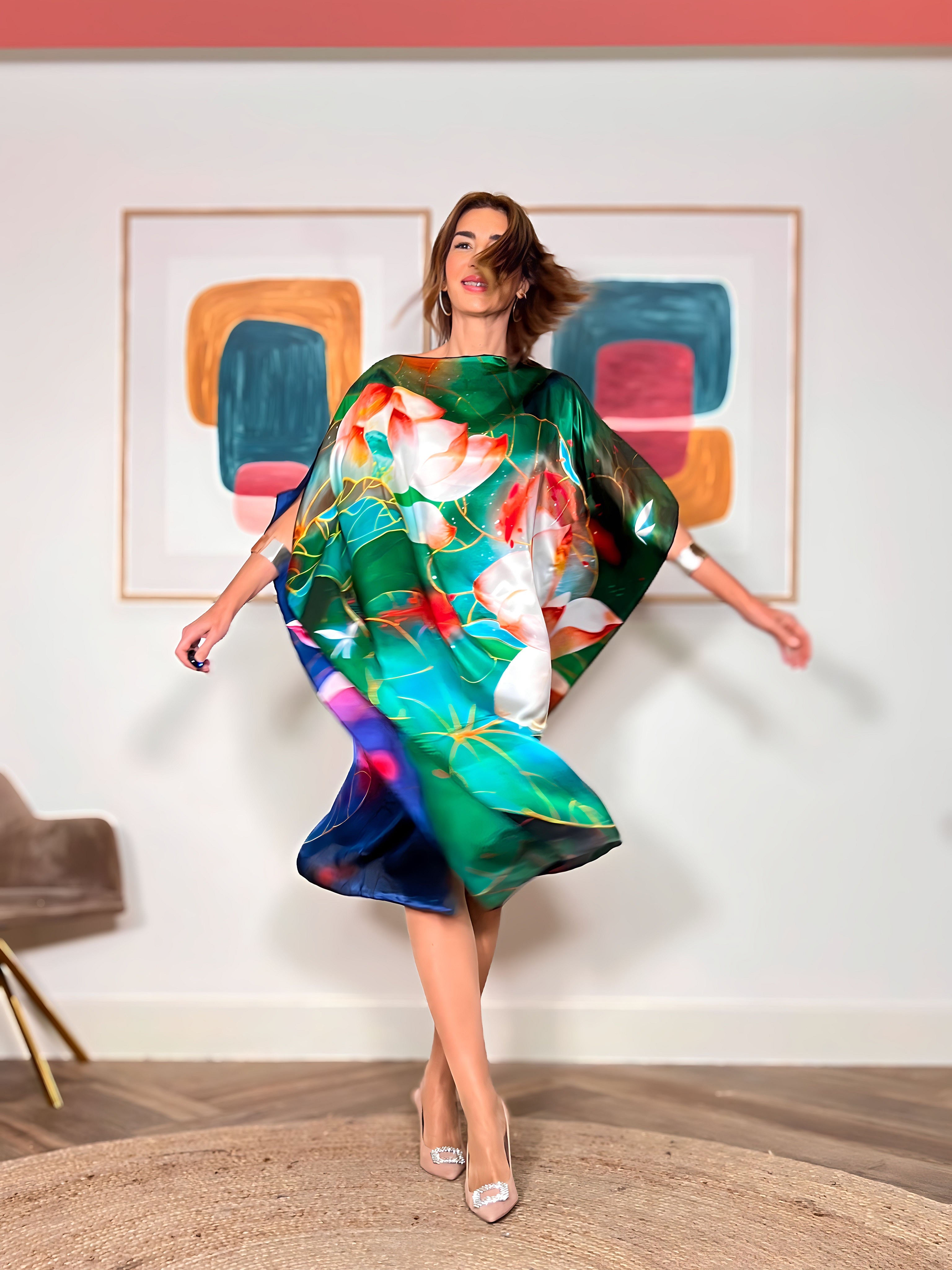 Vestido de seda Loto mágico