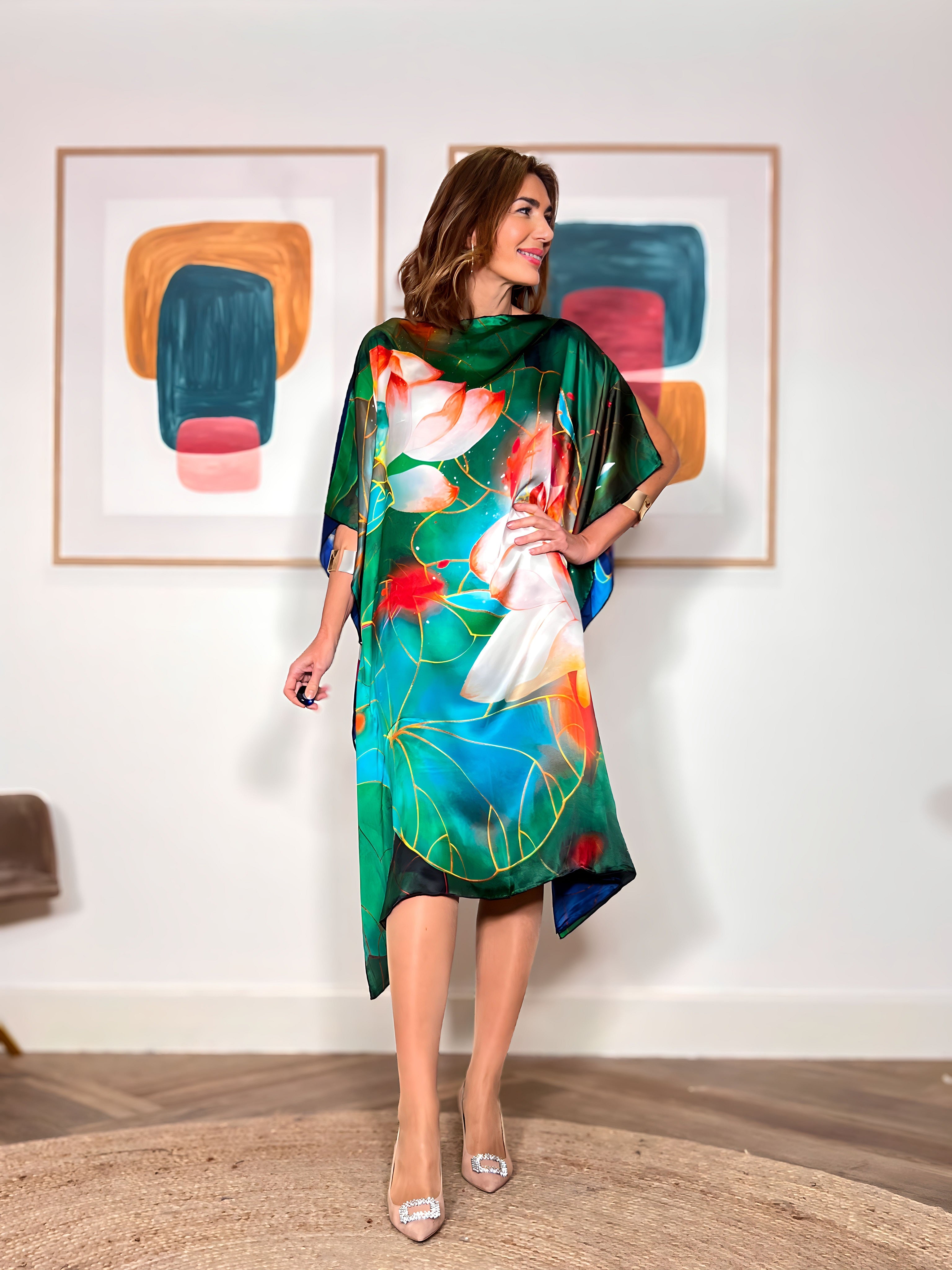 Vestido de seda Loto mágico