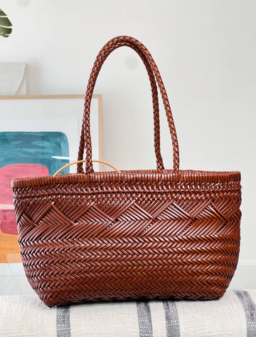 Bolso trenzado piel cuero