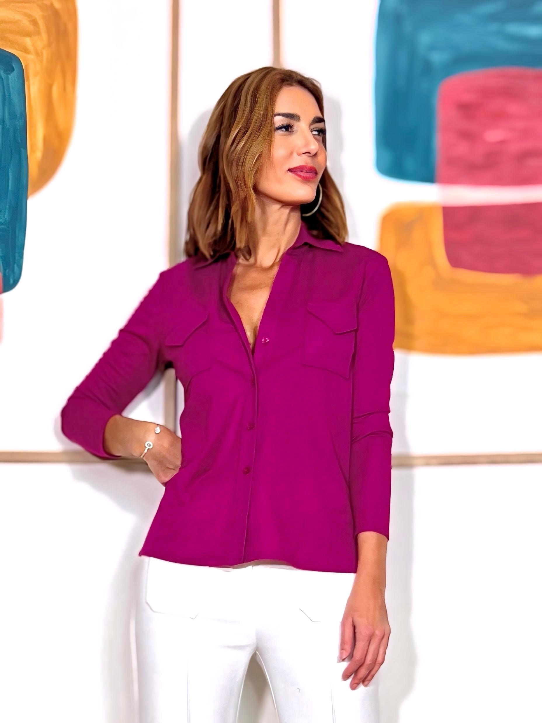 Camisa de viscosa para todo buganvilla