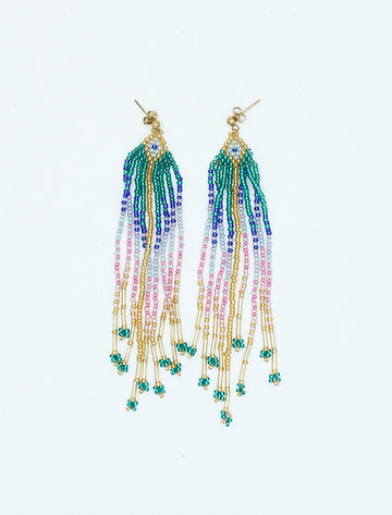 PENDIENTES BOHO ARTESANO VERDE