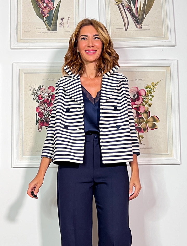 Chaqueta superbonita rayas marino