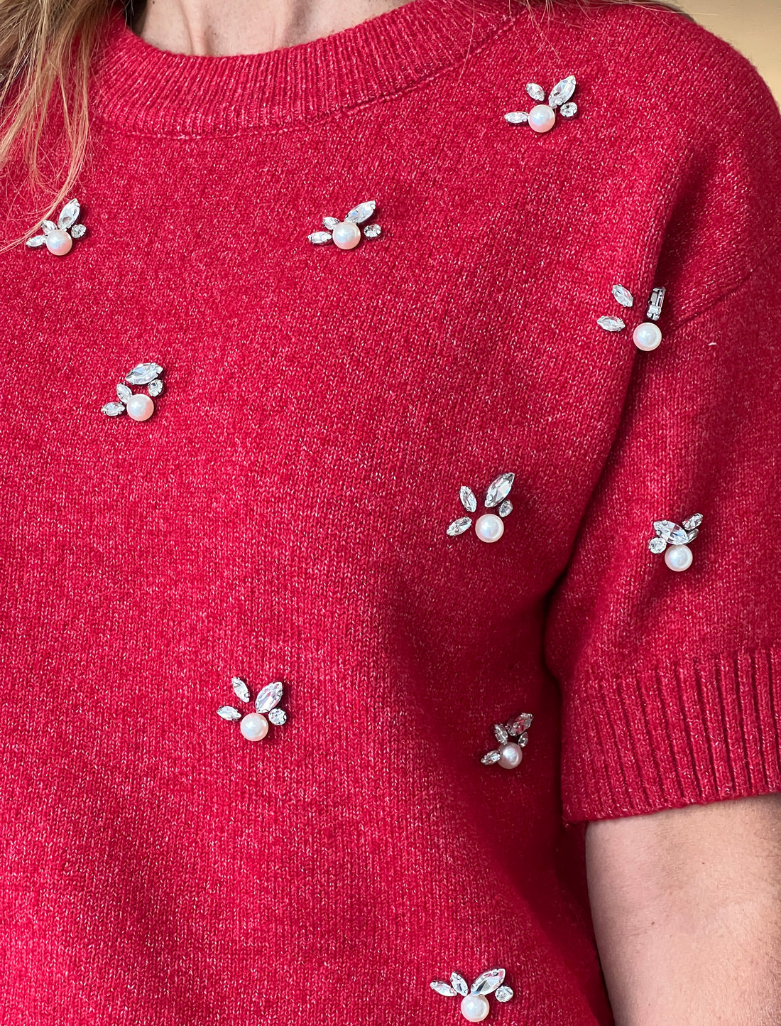 Jersey suave circonitas rojo