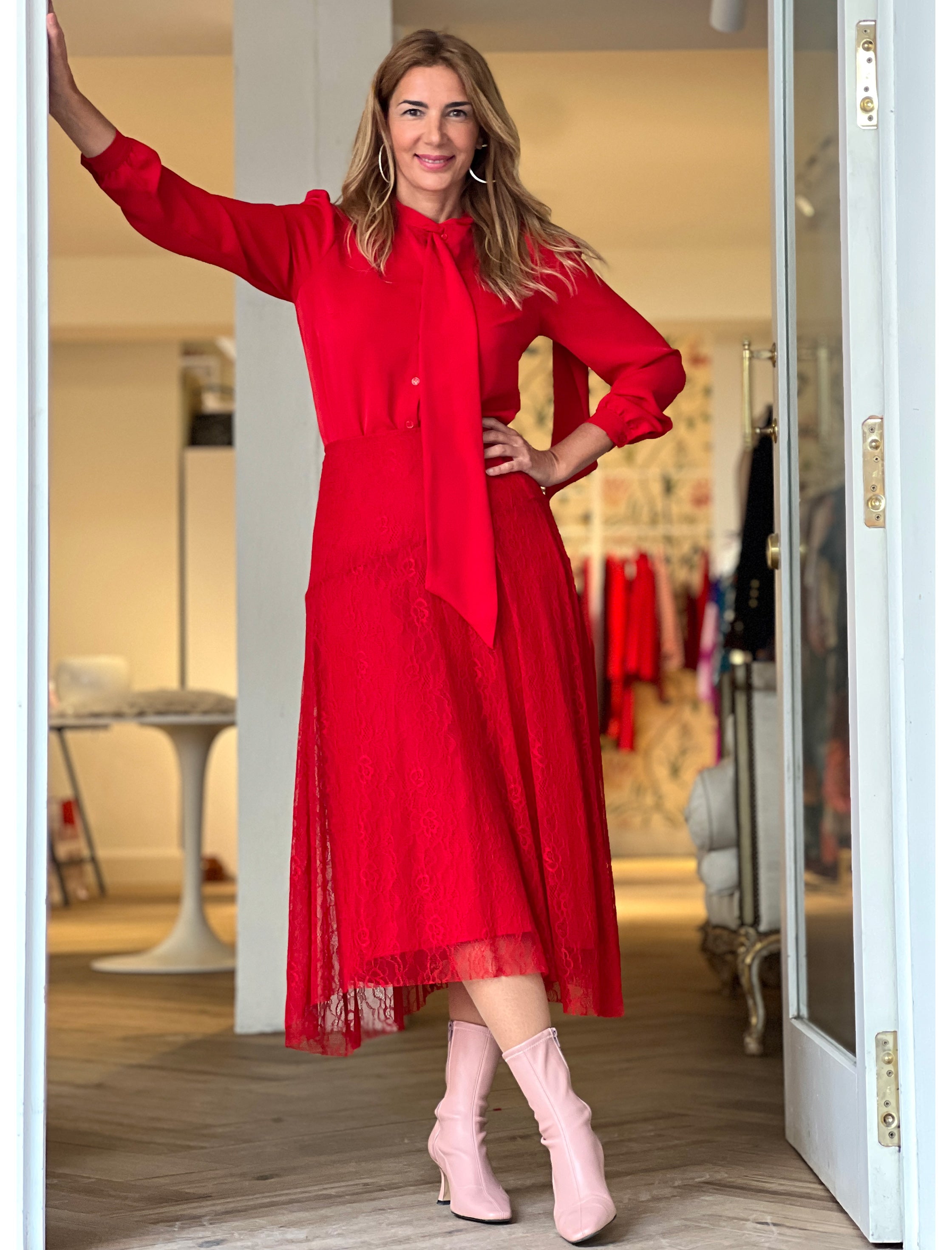 Camisa lazada en rojo