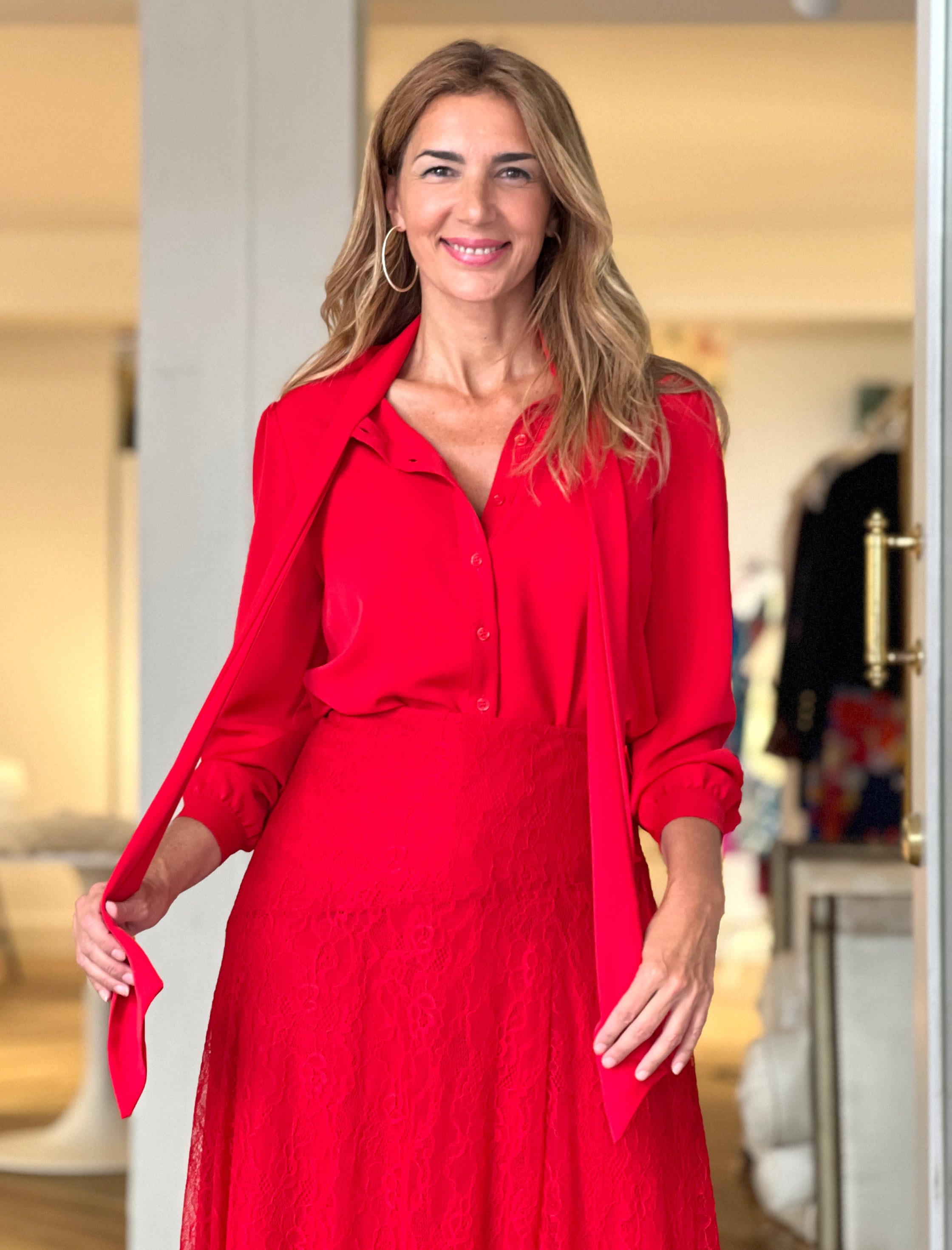 Camisa lazada en rojo