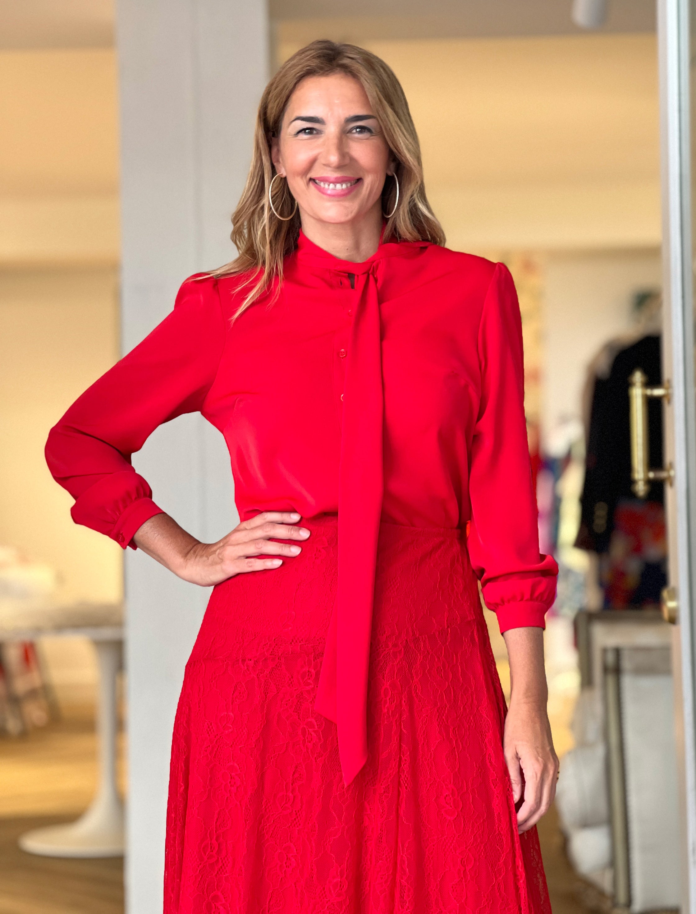 Camisa lazada en rojo