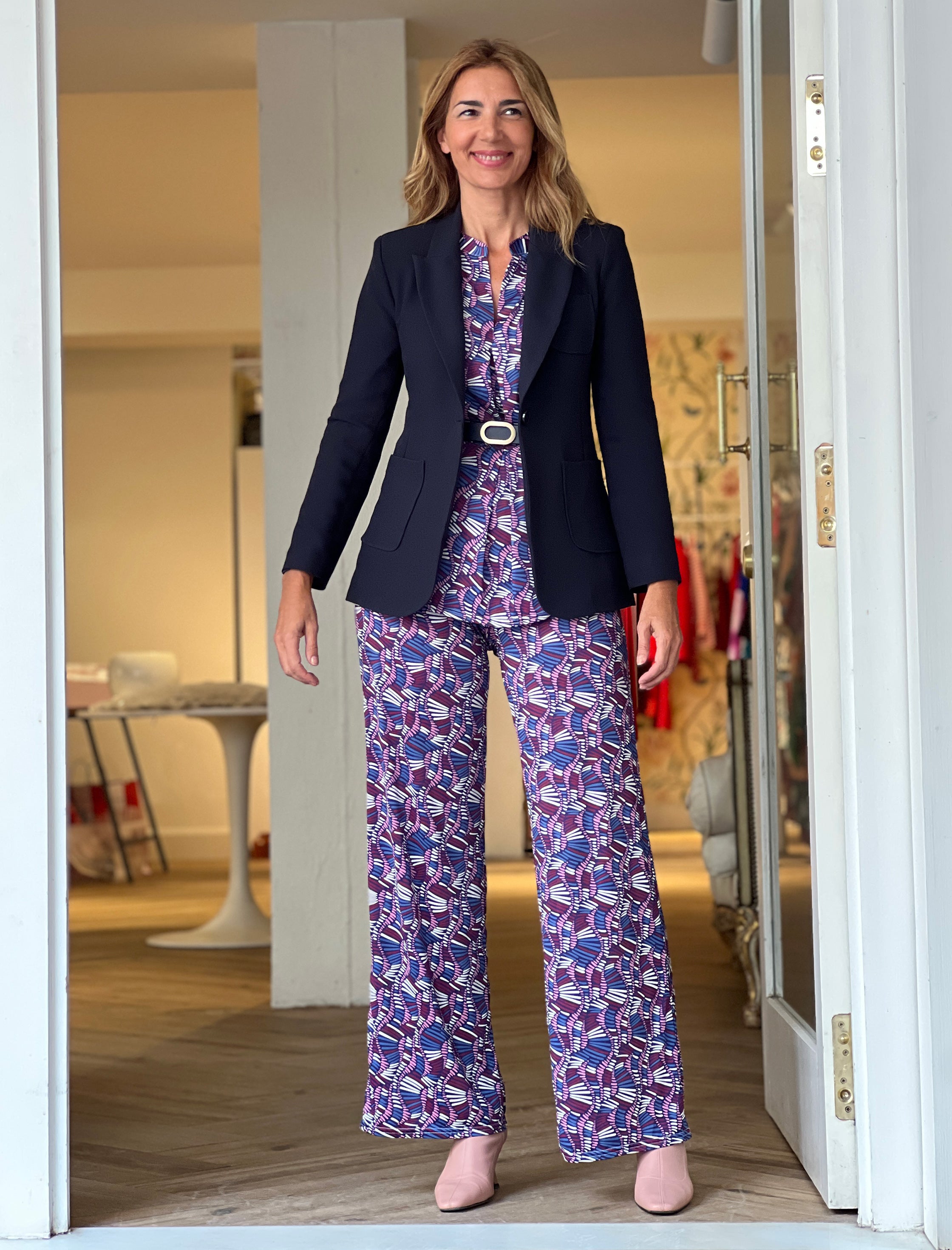 Chaqueta slim chic marino