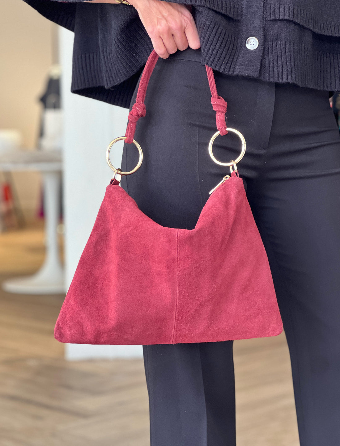 Bolso aros ideal marsala