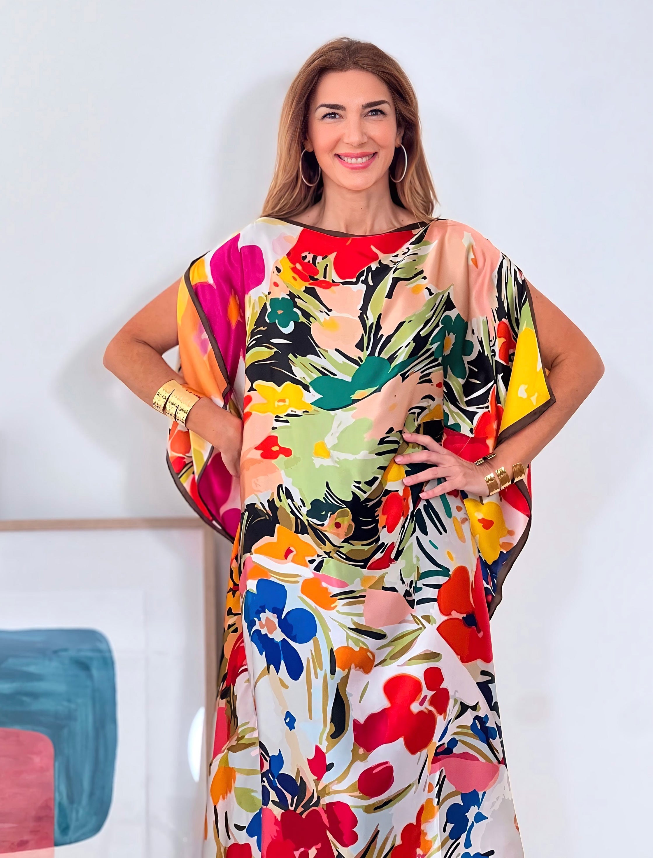 Vestido de seda Floreale