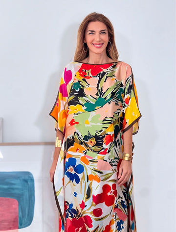 Vestido de seda Floreale