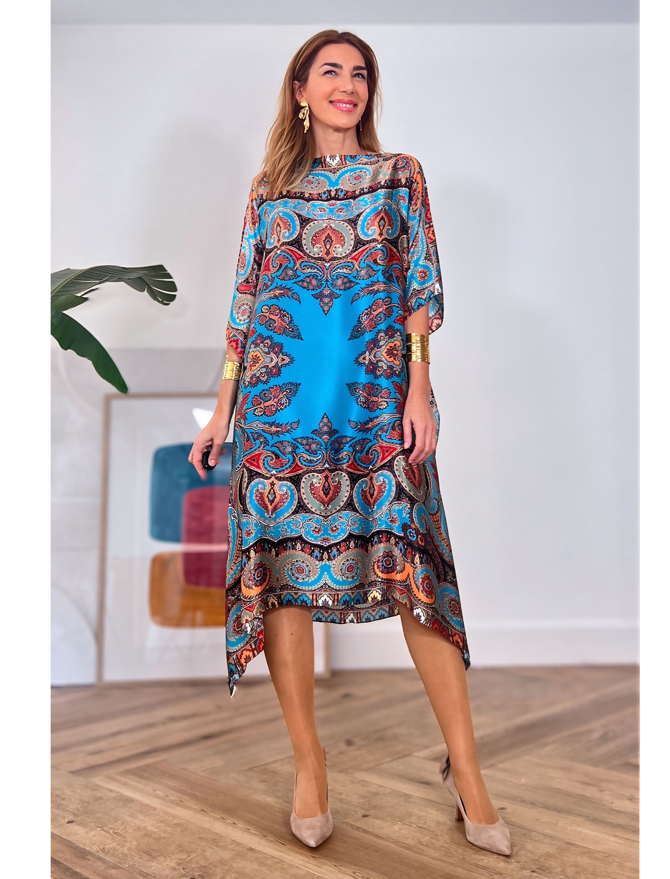 Vestido de seda muy cashemir