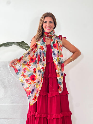Pañuelo de seda Fiore