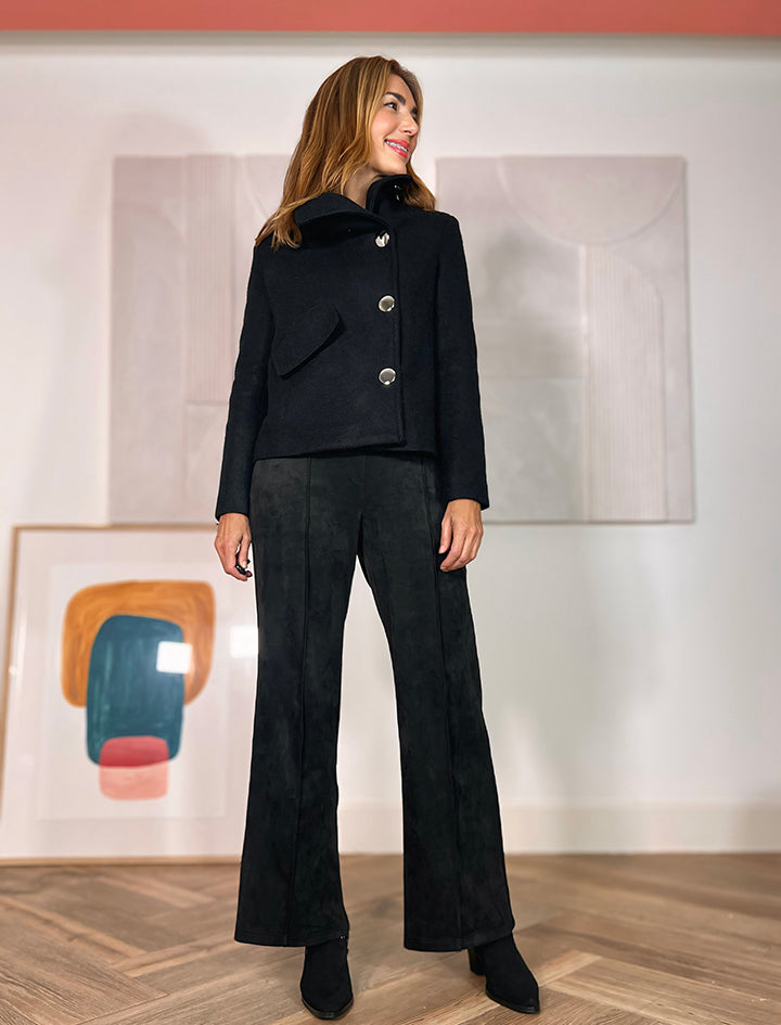 SUPERSOFT BLACK BUTTON JACKET