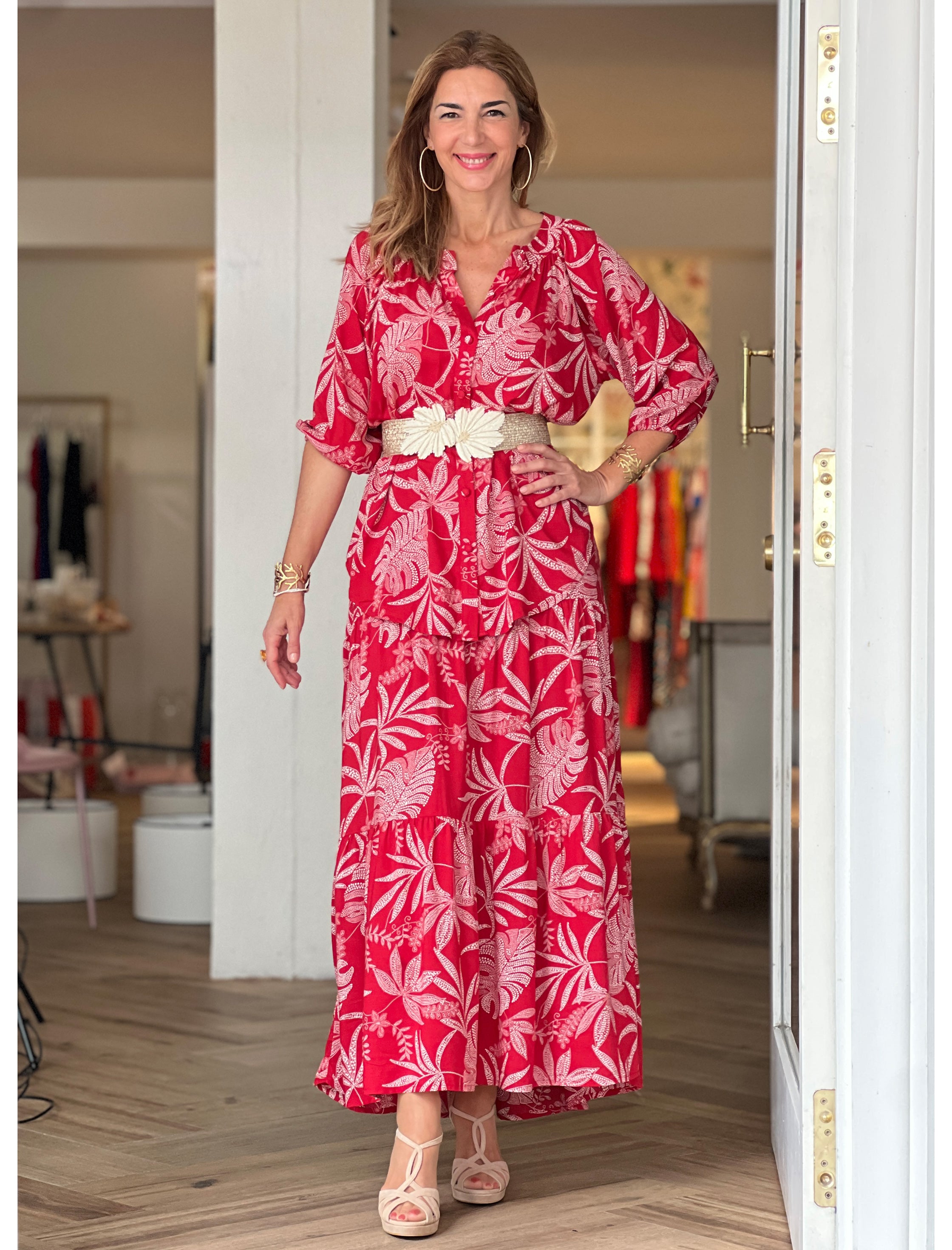 Camisa reversible de viscosa Palms