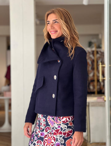 Chaqueta supersuave de botones marino