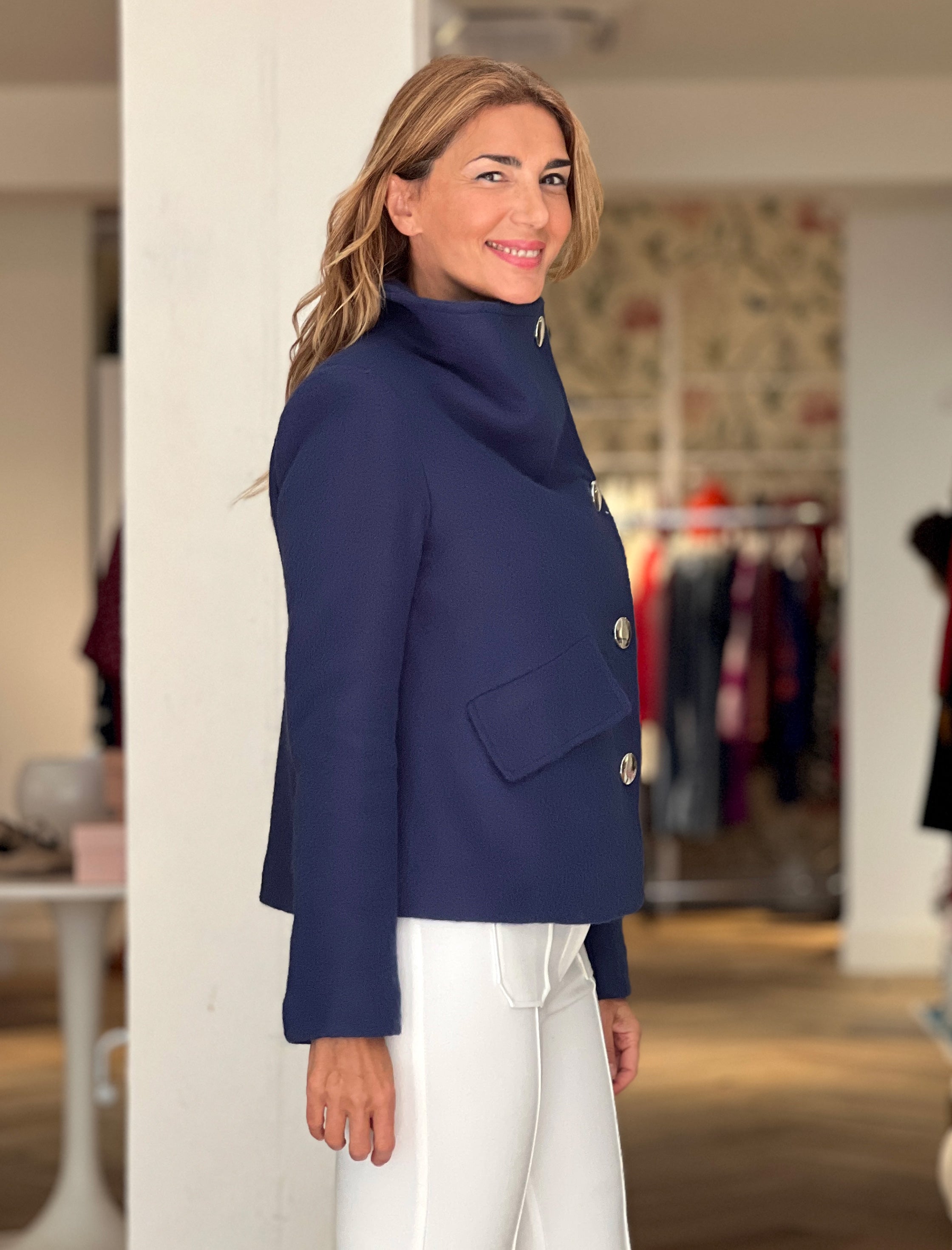 SUPERSOFT BLUE BUTTON JACKET