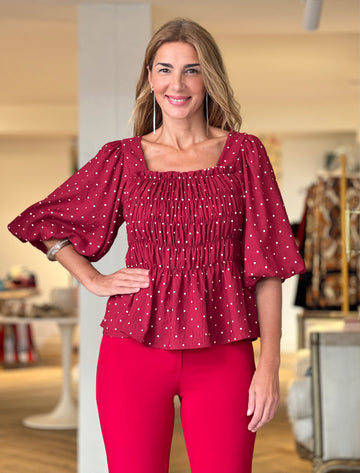 Cuerpo de lunares marsala