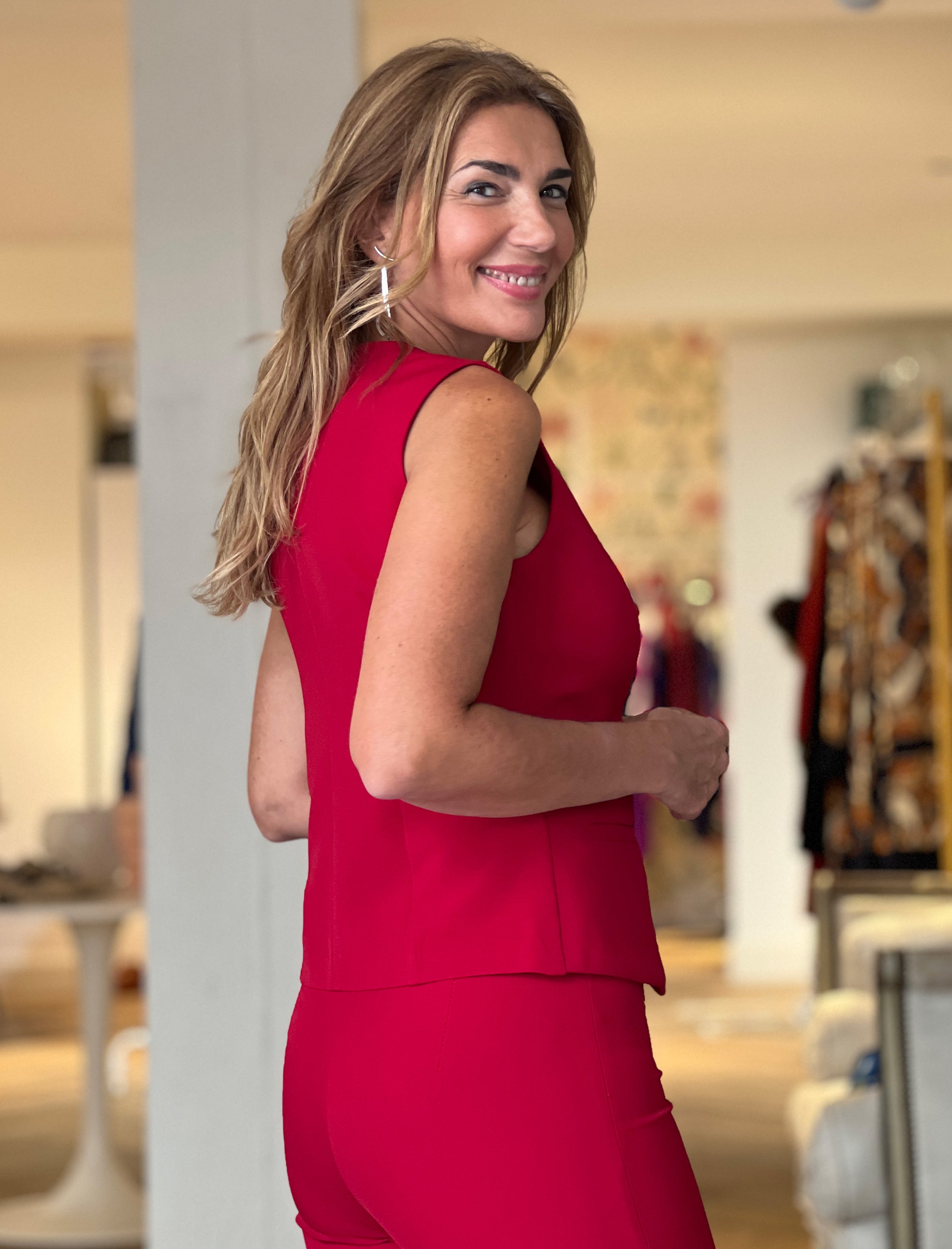 Chaleco chic marsala