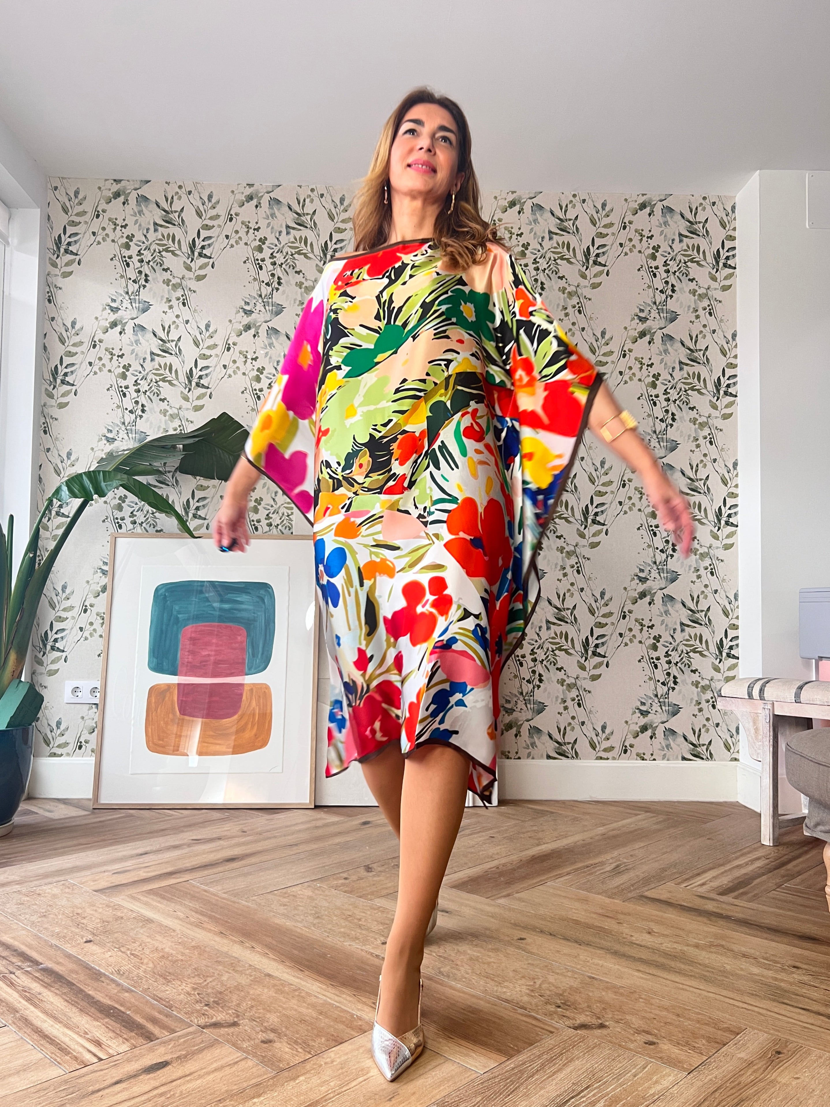 Vestido de seda Floreale