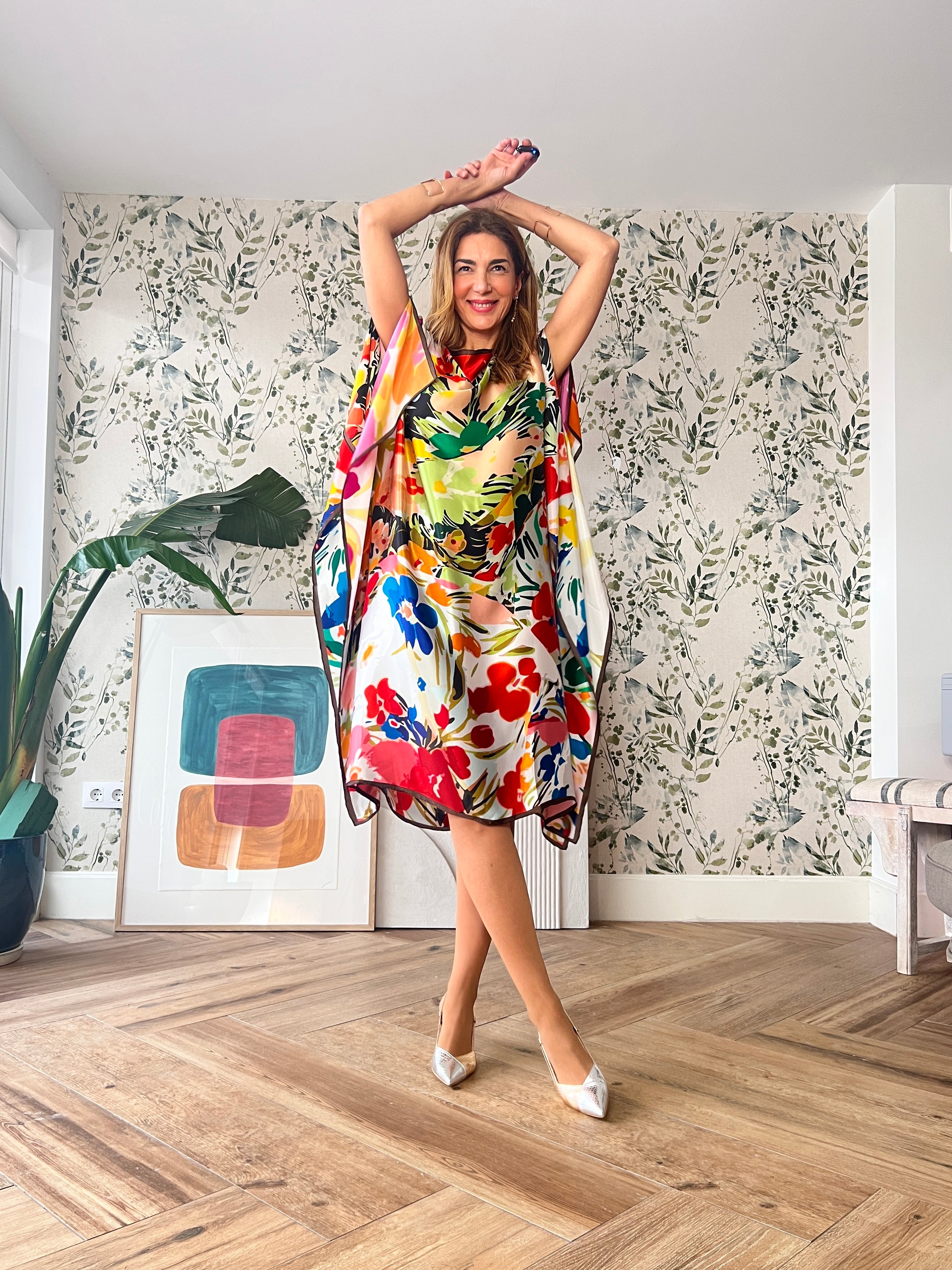 Vestido de seda Floreale