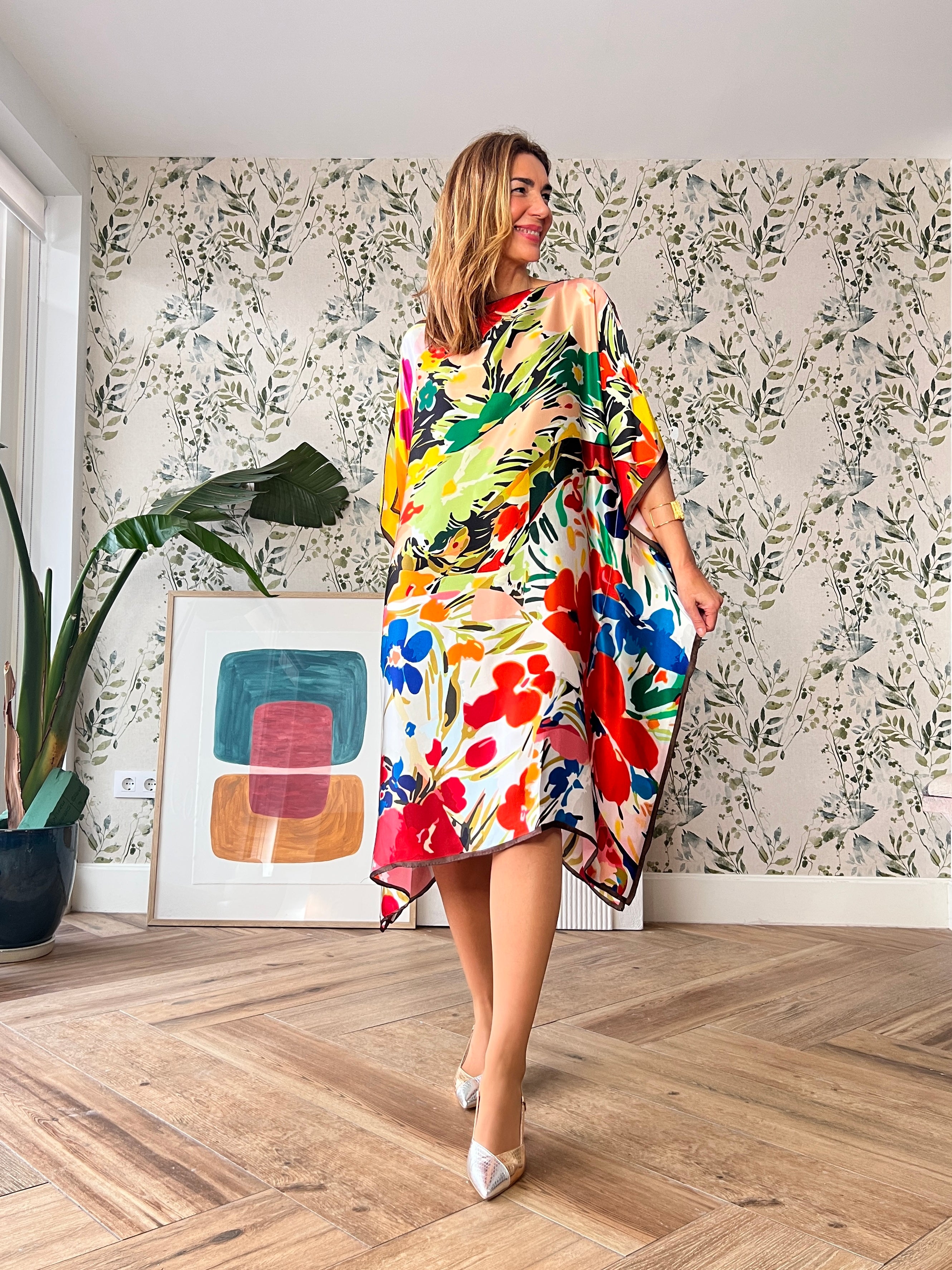 Vestido de seda Floreale