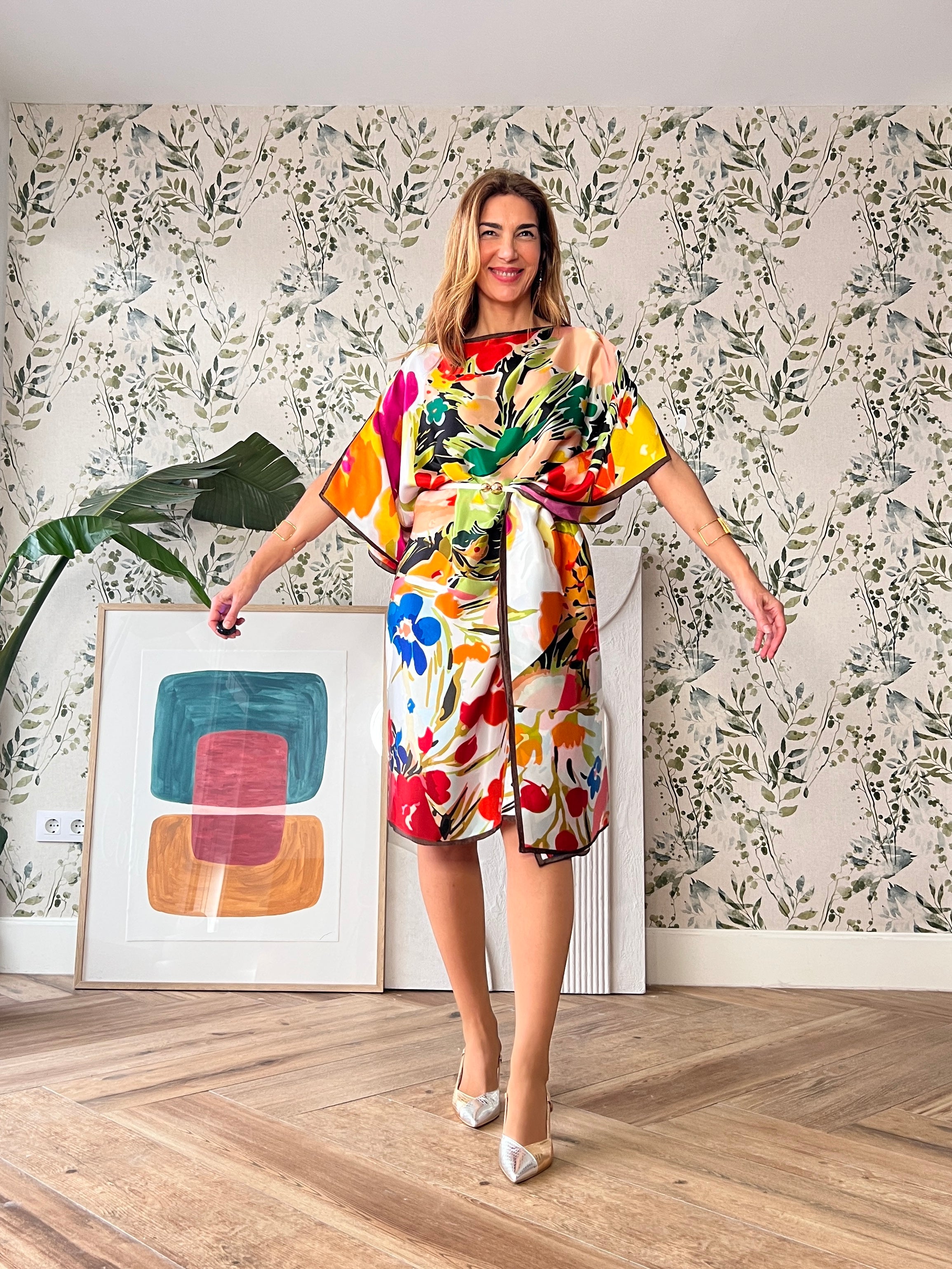 Vestido de seda Floreale