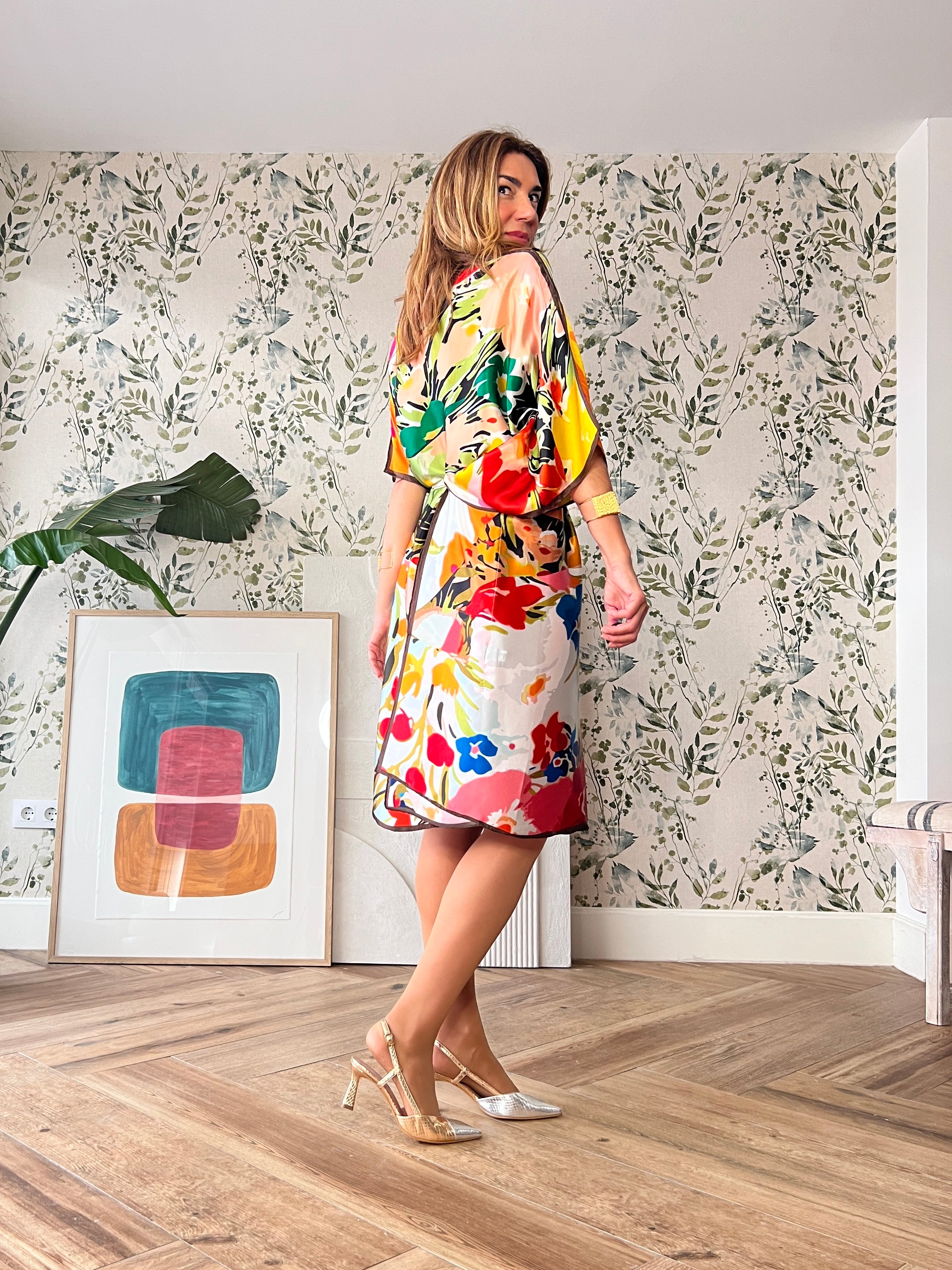 Vestido de seda Floreale