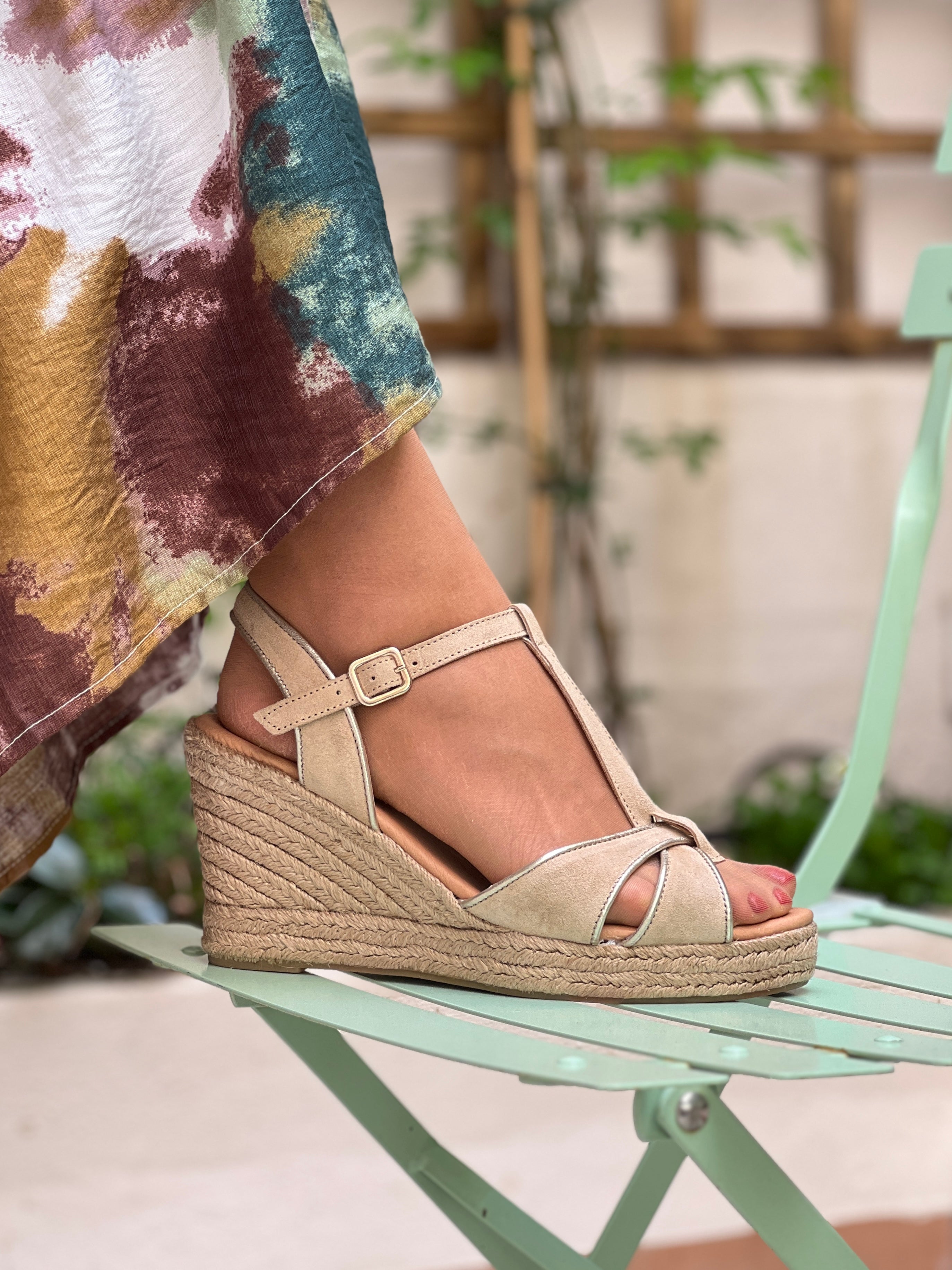 Alpargata de Cuña Sandalia Mallorca visón