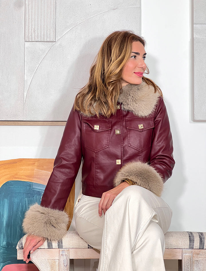 Chaqueta ideal desmontable burgundy