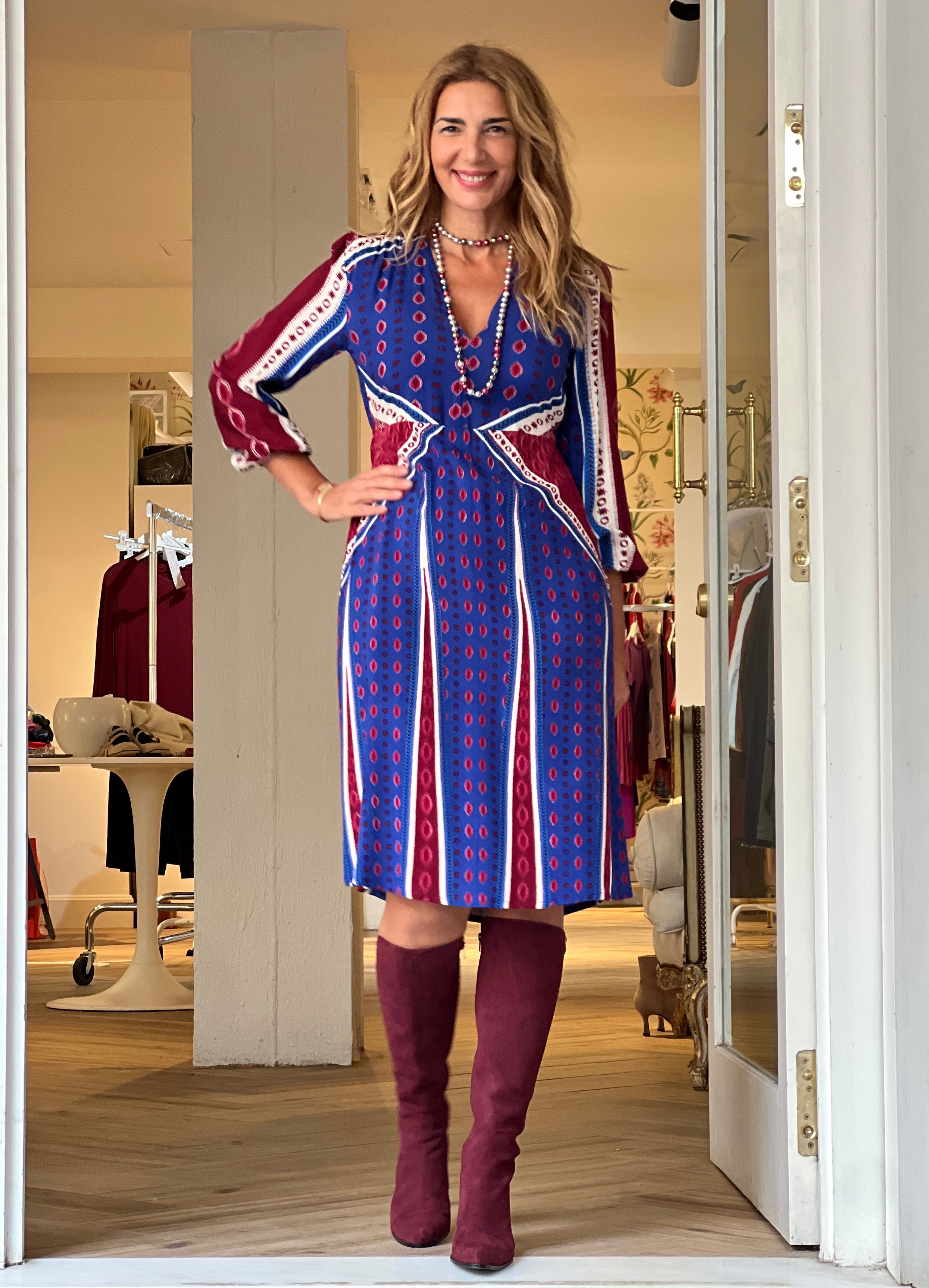 Collar de perlas fresa