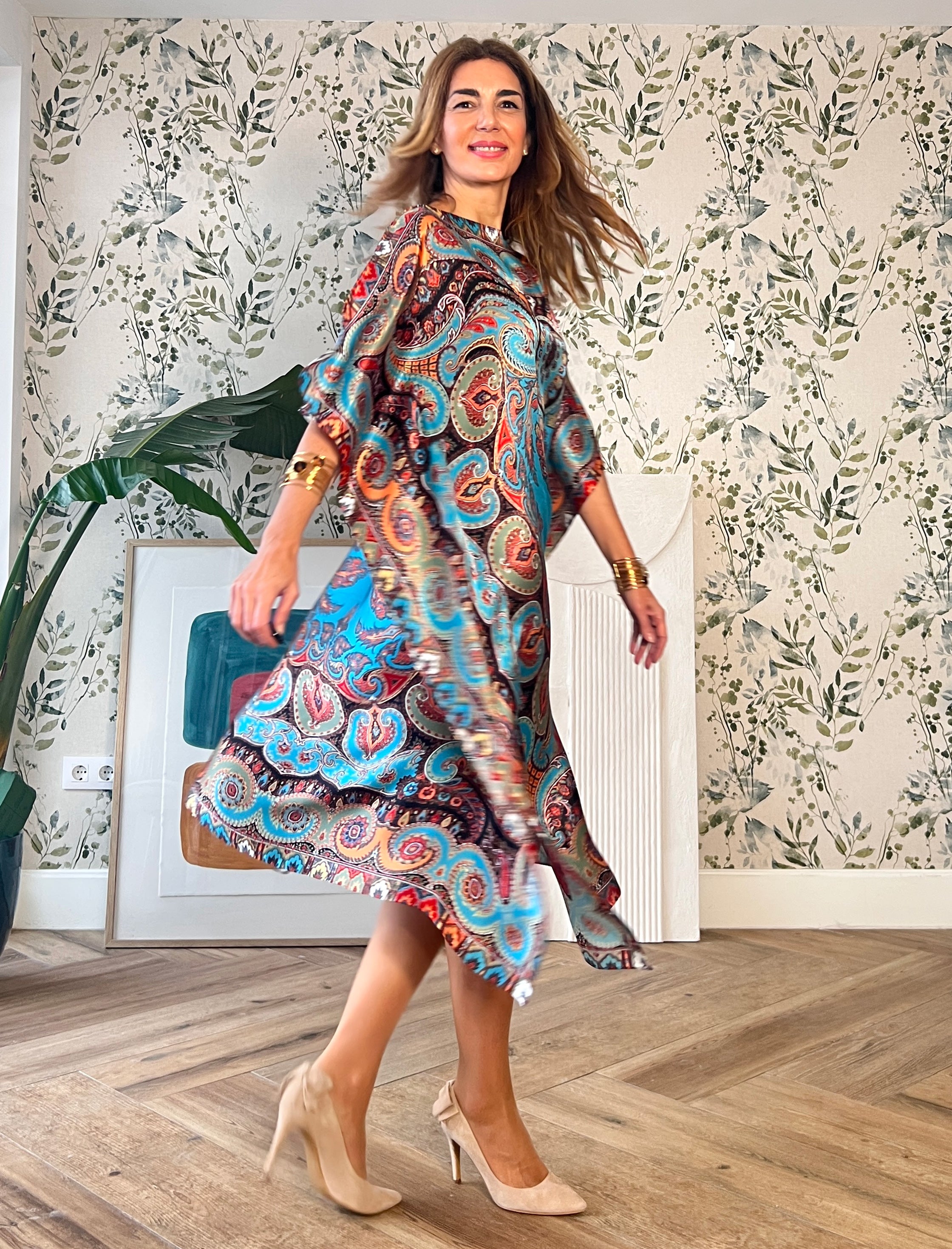 Vestido de seda muy cashemir