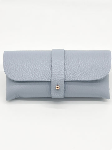 Funda de gafas de piel celeste