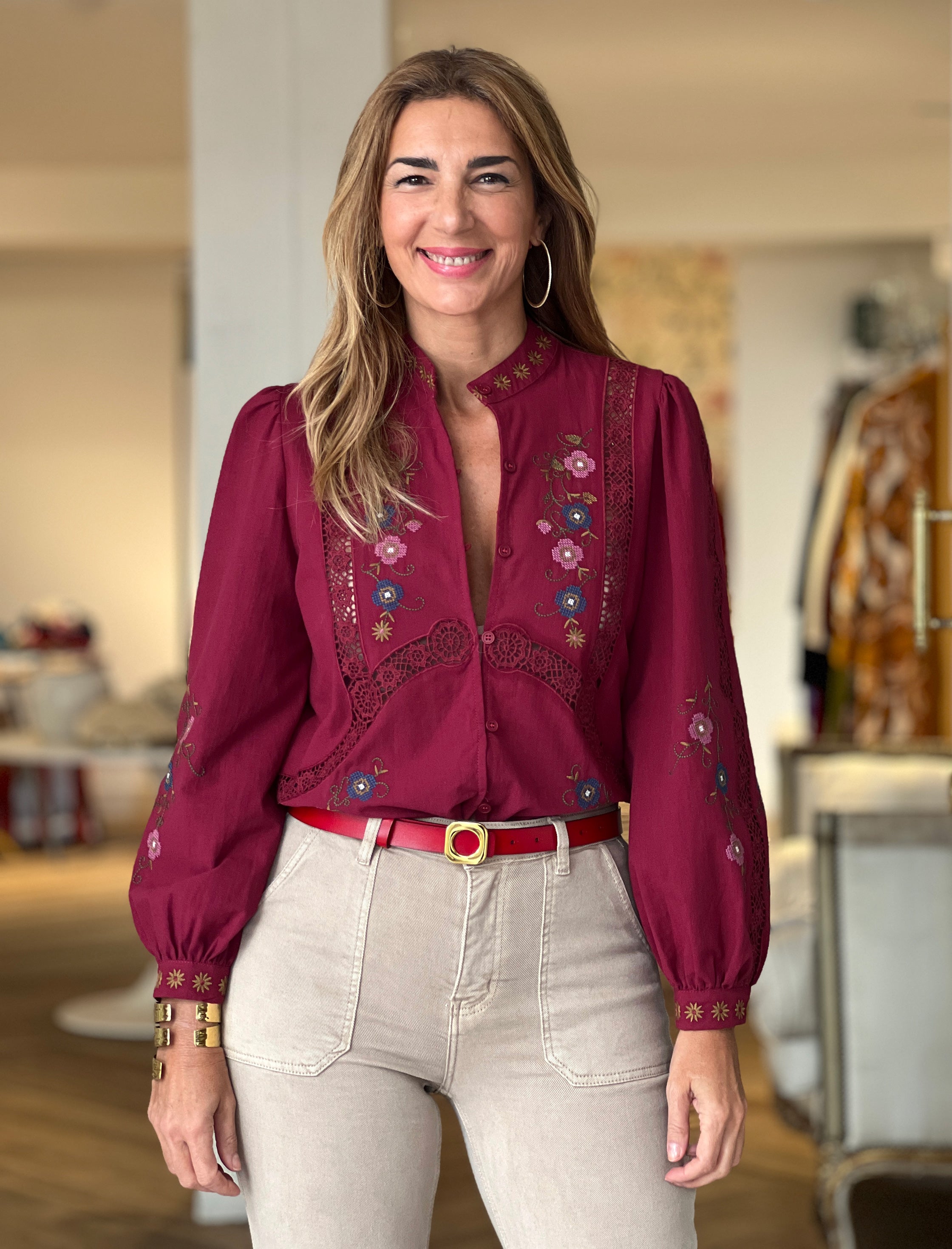 Camisa bordada mis flores
