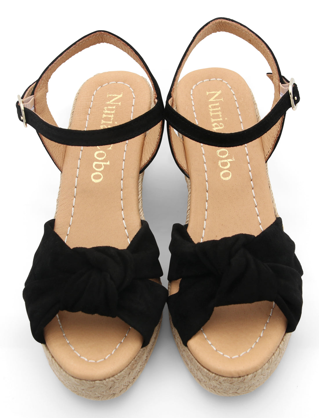 Alpargata cuña media más bonita negra