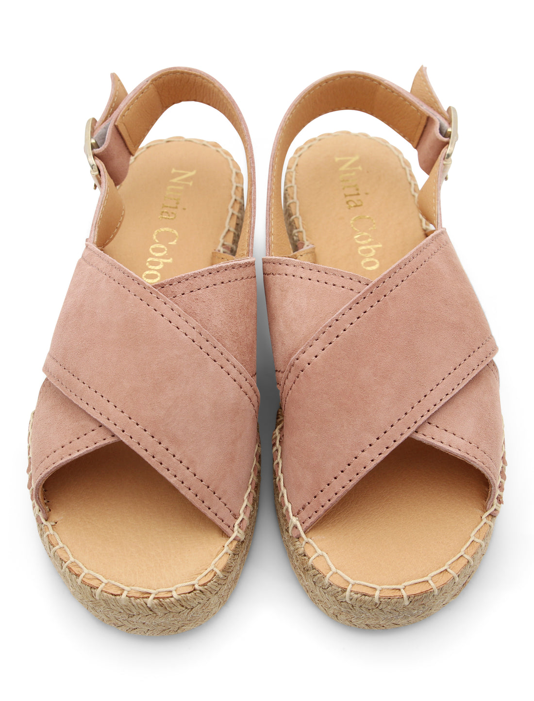 Alpargata plana cruzada chic rosa