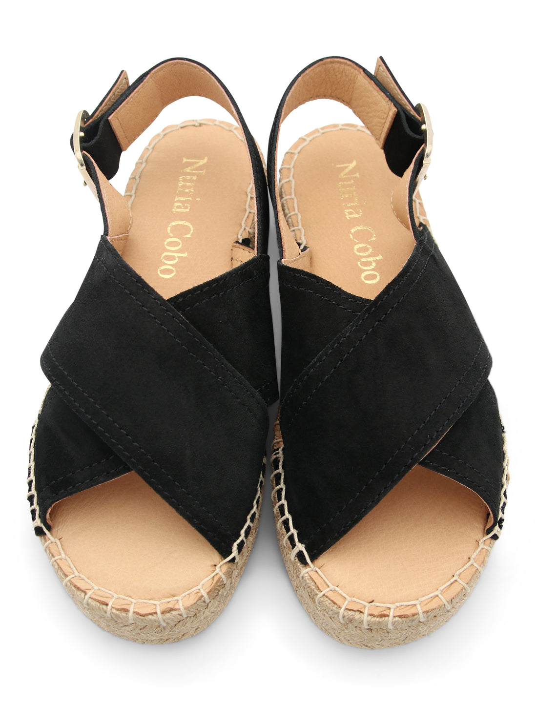 Alpargata plana cruzada chic negro