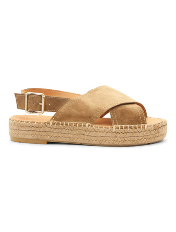 Alpargata plana cruzada chic camel