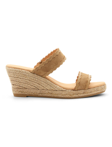 Sandalia cuña espandrille camel