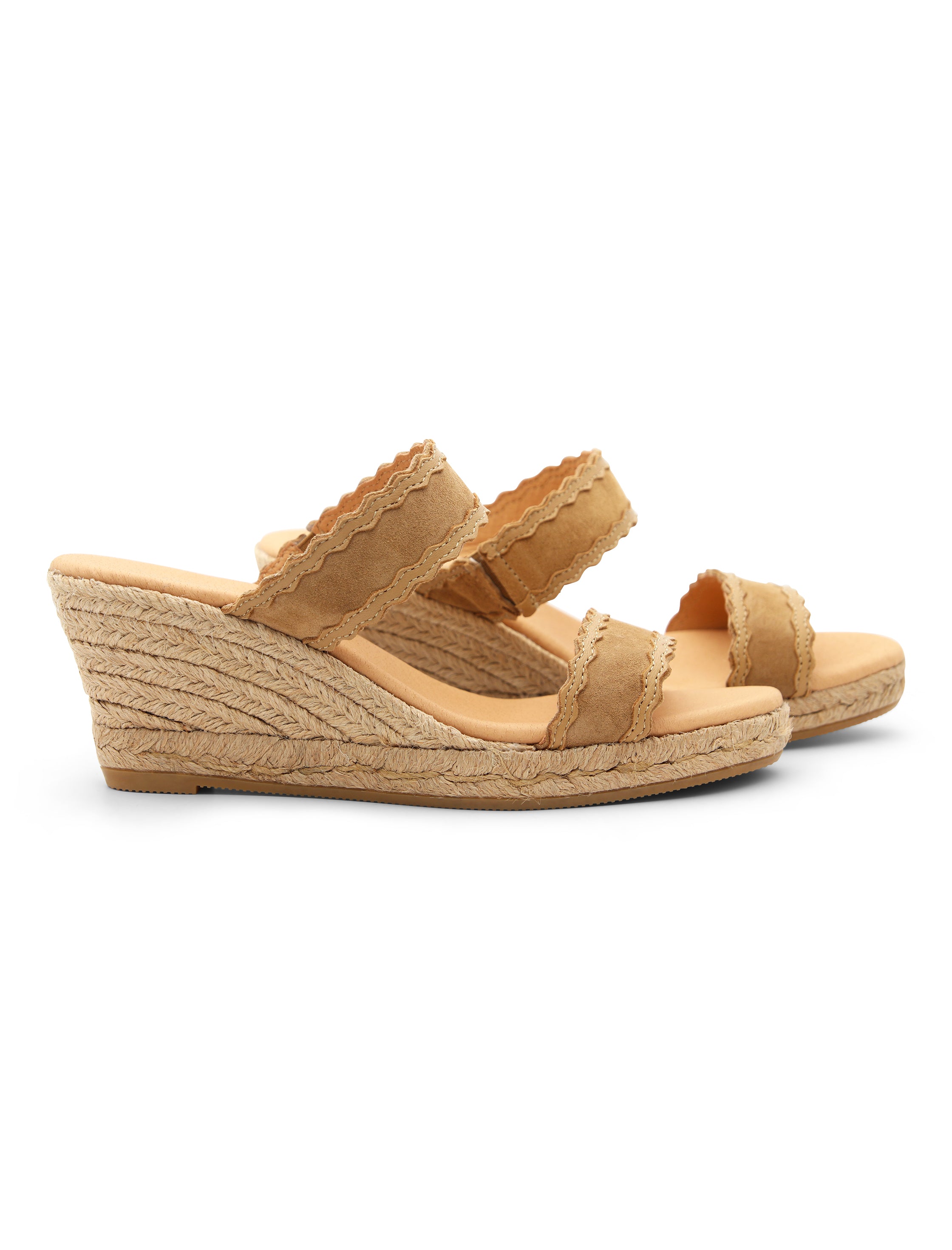 Sandalia cuña espadrille camel