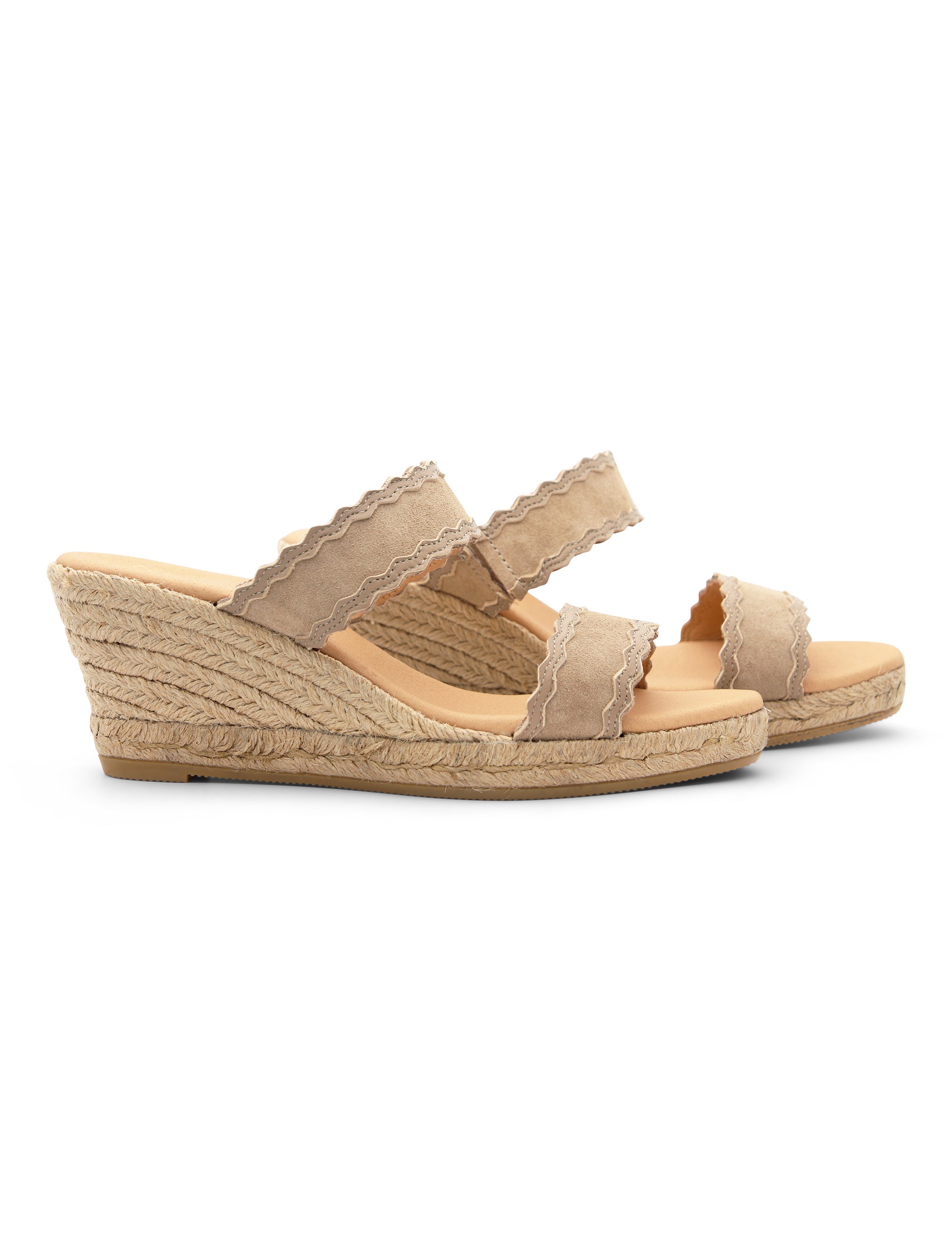Sandalia cuña espadrille visón