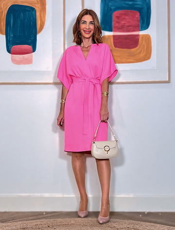 VESTIDO KAFTAN ROSA