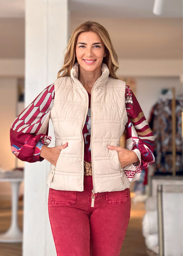 Sin mangas chic beige