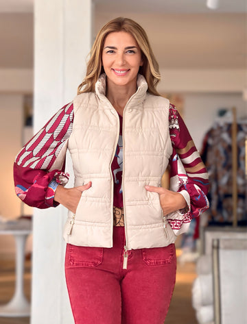 Sin mangas chic beige