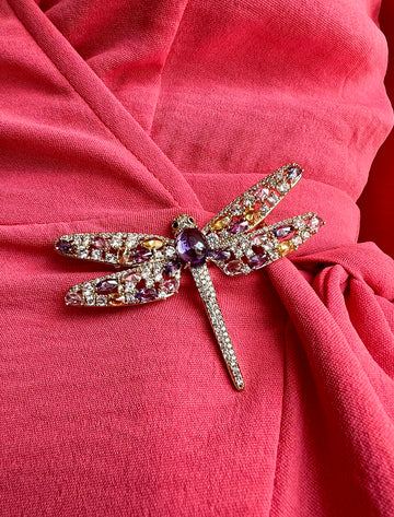 Broche Maravilloso Libélula Lila