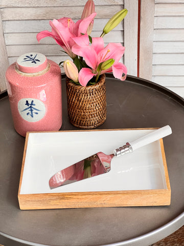 WHITE ENAMEL TRAY