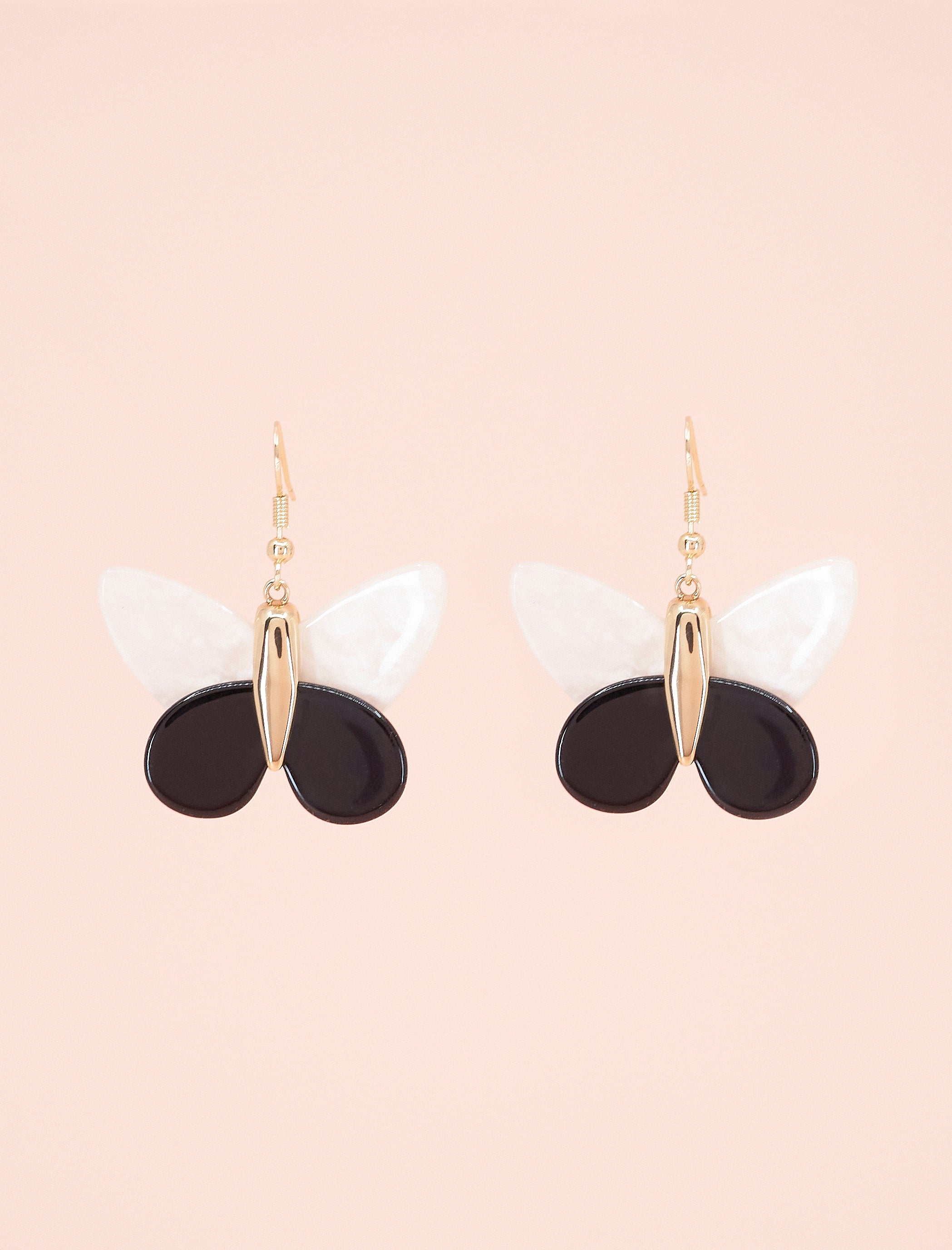 PENDIENTES MARIPOSAS CHIC NEGRO/BLANCO